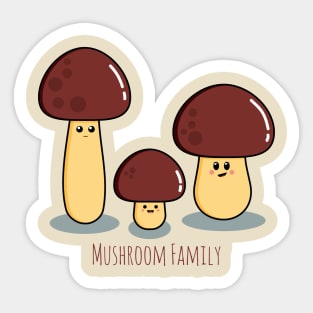 Mushroom Family Sticker